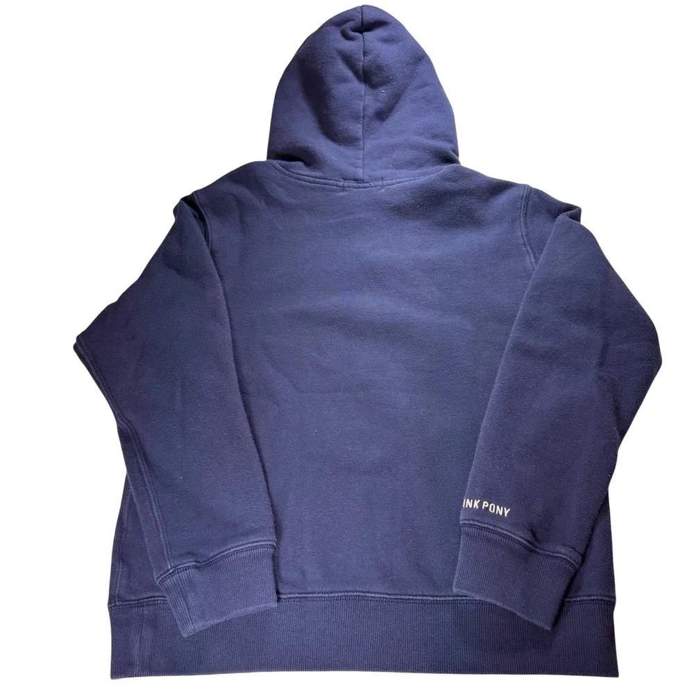 Ralph Lauren Pink Pony Hoodie Navy Blue Kids‎ Girls Large 14-16 Fleece Pullover